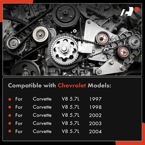A-Premium Engine Serpentine Belt Drive Kit مع توتر وكرات العاطل المتوافقة مع شيفروليه كورفيت 1997 1998 2002 2004 ، 5.7L ، مجموعة 3-PC in Kuwait