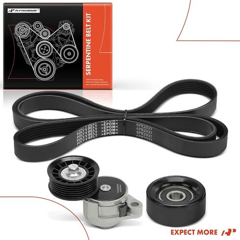 A-Premium Engine Serpentine Belt Drive Kit مع توتر وكرات العاطل المتوافقة مع شيفروليه كورفيت 1997 1998 2002 2004 ، 5.7L ، مجموعة 3-PC in Kuwait