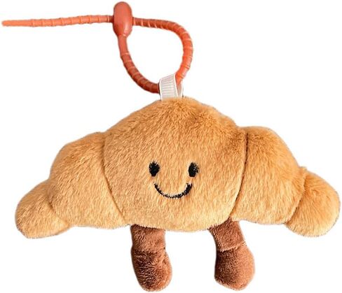 Cute Happy Smiling Bread Croissant Baguette Keychain Lucky Good Luck Positive Energy Key Chain Ring Bag Pendant in Kuwait