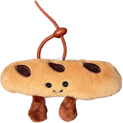 Cute Happy Smiling Bread Croissant Baguette Keychain Lucky Good Luck Positive Energy Key Chain Ring Bag Pendant in Kuwait