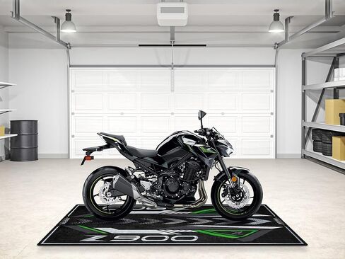 Parking Mat for Z900 Series Motorcycle Models, Display Pit Mat, Non-Slip Garage and Showroom Floor Rug (Metallic Spark Black - Matte Dark Gray, Size 1 : 86.6 x 39.4/220 x 100 cm) in Kuwait