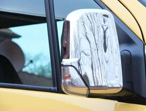 MELEXI Chrome Mirror Cover 2 PCS + Door Handle Cover 4 Door S.Steel Compatible with Sprinter 2500 2010 to 2018 in Saudi Arabia