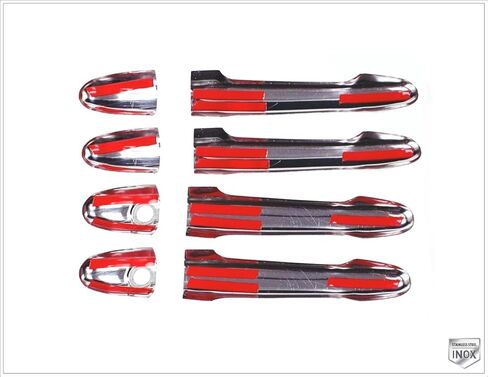 MELEXI Chrome Mirror Cover 2 PCS + Door Handle Cover 4 Door S.Steel Compatible with Sprinter 2500 2010 to 2018 in Saudi Arabia