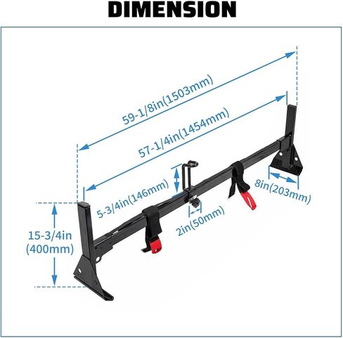 ECOTRIC 59in Roof Racks Compatible with 1996-Up Chevy Express 1500/2500/3500, 850 LBS Capacity, 3 bar roof Ladder Rack for Van Steel White in Saudi Arabia