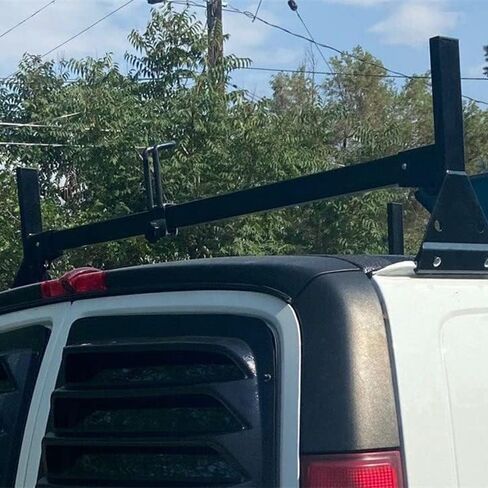 ECOTRIC 59in Roof Racks Compatible with 1996-Up Chevy Express 1500/2500/3500, 850 LBS Capacity, 3 bar roof Ladder Rack for Van Steel White in Saudi Arabia