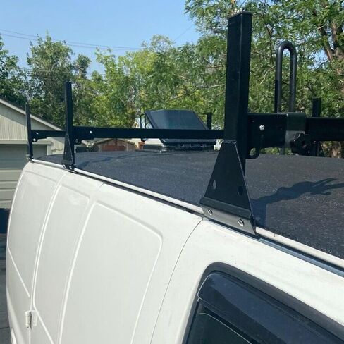 ECOTRIC 59in Roof Racks Compatible with 1996-Up Chevy Express 1500/2500/3500, 850 LBS Capacity, 3 bar roof Ladder Rack for Van Steel White in Saudi Arabia