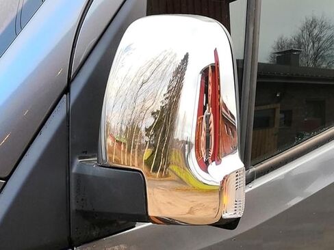غطاء مرآة Melexi Chrome 2 PCS S.Steel متوافق مع Sprinter W907 2019 إلى 2025 in Kuwait