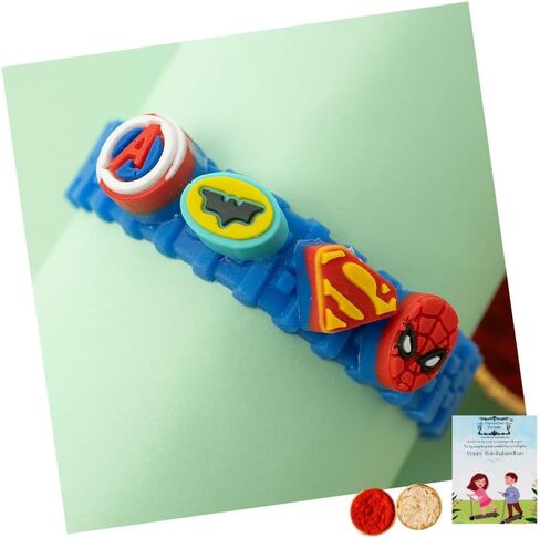 Rakhi for Brother: Rakhi for boys,rakhi for girls, handmade bracelet thread rakhi with Free Roli Chawal & Gift Card: Raksha Bandhan Gifts for Brother in Kuwait