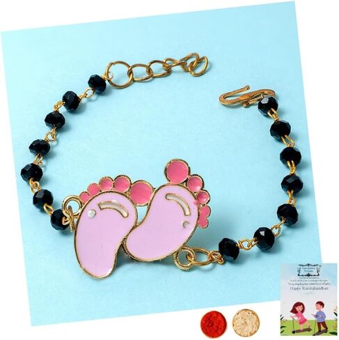 Rakhi for Brother: Rakhi for boys,rakhi for girls, handmade bracelet thread rakhi with Free Roli Chawal & Gift Card: Raksha Bandhan Gifts for Brother in Kuwait
