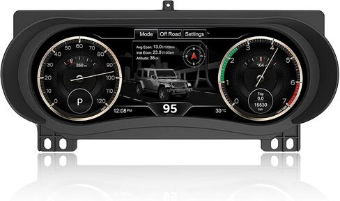 عرض مجموعة الأدوات الرقمية لـ Jeep Wrangler JL/Gladiator (2018-2023) ترقية عداد السرعة ، 12.3 "HD Screen1920*720،2S Fast Boot ، Plug & Play ، التثبيت غير المدمر ، ترقية OTA in Saudi Arabia