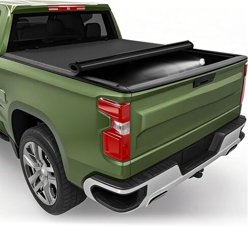 Soft Roll-up Truck Bed Tonneau Cover Compatible with 2014-2018 Chevy Silverado/GMC Sierra 1500, 2015-2019 2500HD 3500HD with Fleetside 8ft (97.6") Bed in Kuwait