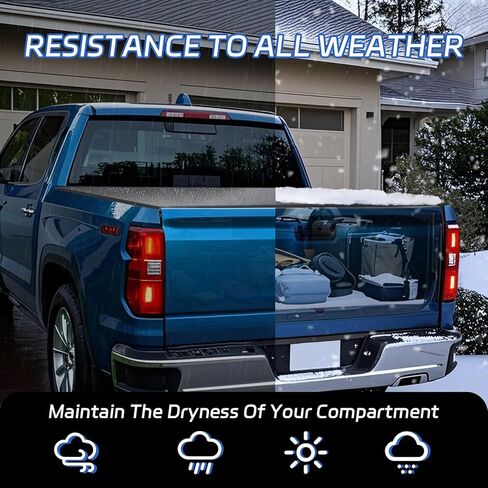 Soft Roll-up Truck Bed Tonneau Cover Compatible with 2014-2018 Chevy Silverado/GMC Sierra 1500, 2015-2019 2500HD 3500HD with Fleetside 8ft (97.6") Bed in Kuwait