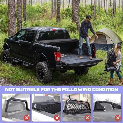 CareOnline New Black Tri Tri Style Truck 6.8 FT Bed Tonneau Cover w/LED Light Fits for 1999-2024 F-O R-D-25 F-350 （OL-KR1016250601） in Saudi Arabia