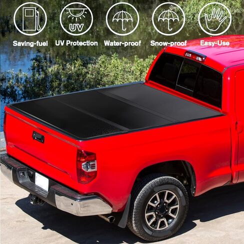 CareOnline New Black Tri Tri Style Truck 6.8 FT Bed Tonneau Cover w/LED Light Fits for 1999-2024 F-O R-D-25 F-350 （OL-KR1016250601） in Saudi Arabia