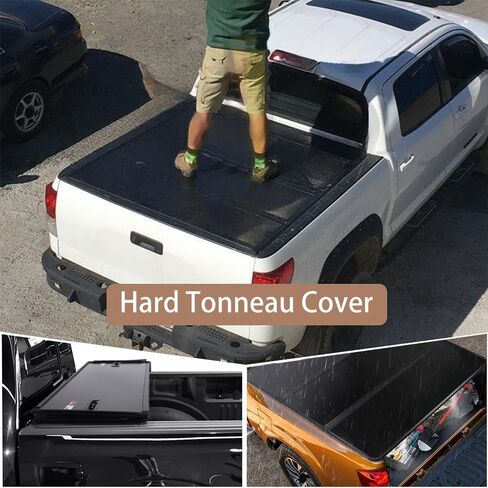 CareOnline New Black Tri Tri Style Truck 6.8 FT Bed Tonneau Cover w/LED Light Fits for 1999-2024 F-O R-D-25 F-350 （OL-KR1016250601） in Saudi Arabia