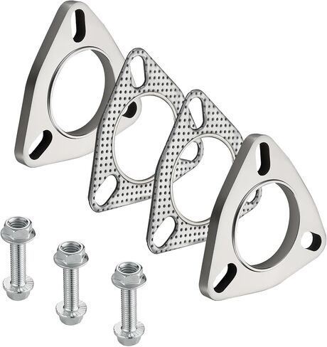 EVIL ENERGY 2.5 Inch 3 Bolt Exhaust Flange Connection Kit, Stainless Steel Exhaust Flange and Gasket Set with Bolts and Nuts, Exhaust Flanges with Flange Edge for Easier Welding, 2 PCS in Saudi Arabia
