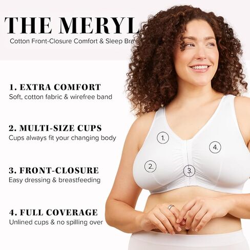 LEADING LADY Meryl Front-Close Wire-Free Bra, 36FGH, Wistful Mauve in Kuwait