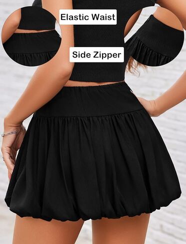 Avidlove Women Bubble Skirt Short Summer Skirts Casual Mini Skirt Boho High Waisted Skirts Going Out Party Skirt in Saudi Arabia