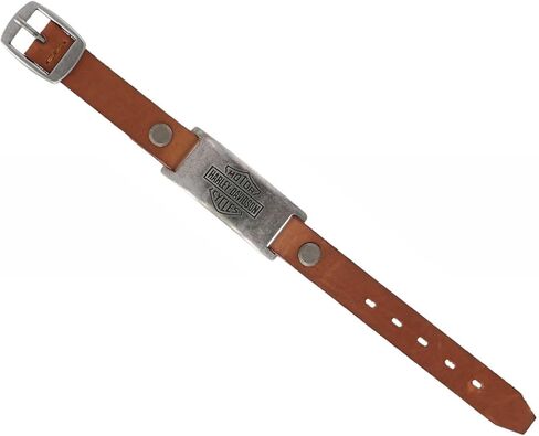 Harley-Davidson Men's Bar & Shield Metal Plate Cuff Cuff Bracelet ، Brown in Saudi Arabia