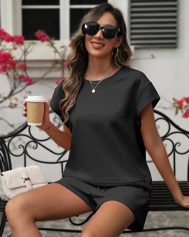 Womens Summer Outfits Womens Pajama Sets 2 Piece Casual Summer Lounge Sets Vacation Travel Beach Outfits with Pockets in Saudi Arabia