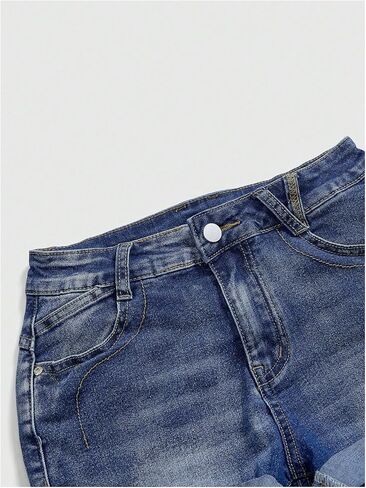 SOLY HUX Women's Y2k Butterfly Embroidery Distressed Jean Shorts Vintage Low Rise Mini Denim Shorts in Saudi Arabia
