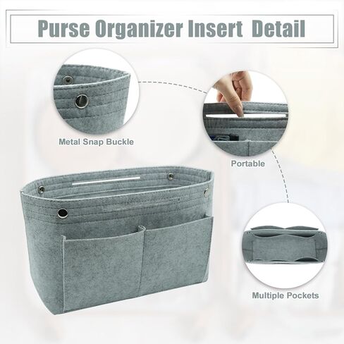 منظم محفظة إدراج ، منظم تخزين محفظة محسوس ، مقسم حقيبة يد ، إدراج حمل ، إكسسوارات حقيبة ، متوافقة مع حملات اليد ، حقائب اليد (أسود ، كبير) in Kuwait