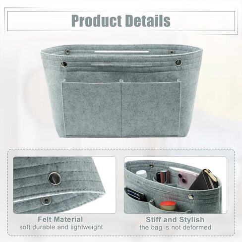 منظم محفظة إدراج ، منظم تخزين محفظة محسوس ، مقسم حقيبة يد ، إدراج حمل ، إكسسوارات حقيبة ، متوافقة مع حملات اليد ، حقائب اليد (أسود ، كبير) in Kuwait