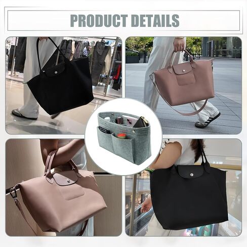 منظم محفظة إدراج ، منظم تخزين محفظة محسوس ، مقسم حقيبة يد ، إدراج حمل ، إكسسوارات حقيبة ، متوافقة مع حملات اليد ، حقائب اليد (أسود ، كبير) in Kuwait