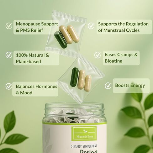 Mood Support & Hormone Balance for Women, Plant-Based Menopause Support & PMS Relief with Magnesium, Black Cohosh, St Johns Wort, Vitex, Ashwagandha &B6 Vitamins, 30 Serves in Saudi Arabia