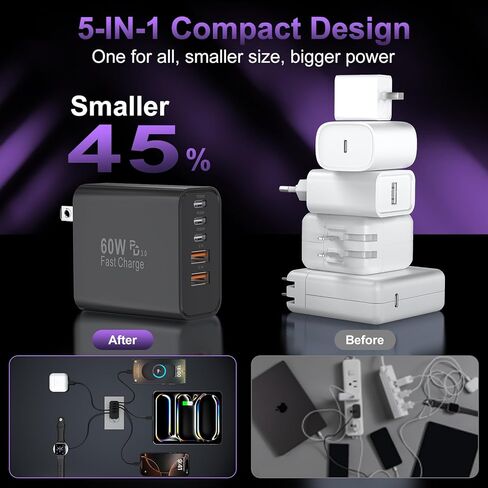 S24/S24 Ultra Charger, Super Fast Type C Charger, PD 25W USB-C Wall Charger for Samsung Galaxy S24 Ultra/S24/S23/S22/ S21/S20/Note 20/Note 20 Ultra/Note 10/Note10+, Type C Charger Block + 4-ft Cable in Kuwait