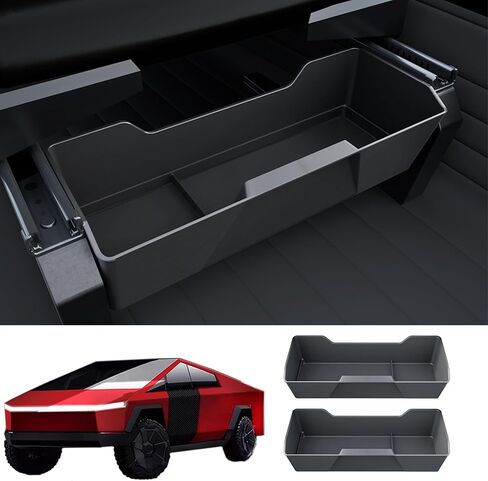Center Console Storage Box Organizer 5 PCS for 2024-2025 Tesla Cybertruck Accessories, Behind Screen Storage Tray, Cupholder, Wireless Charger Mat and 2PCS Under Seat Storage Box in Saudi Arabia
