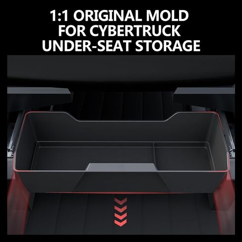 Center Console Storage Box Organizer 5 PCS for 2024-2025 Tesla Cybertruck Accessories, Behind Screen Storage Tray, Cupholder, Wireless Charger Mat and 2PCS Under Seat Storage Box in Saudi Arabia