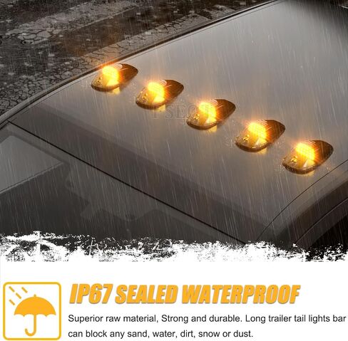 PSEQT 5PCS 24LED CAB ROOP TOP MARKER LED LED LED PRISPLE مع عدسة مدخنة متوافقة مع شاحنات DODGE RAM 1500 2500 3500 4500 5500 (2003-2018) in Kuwait