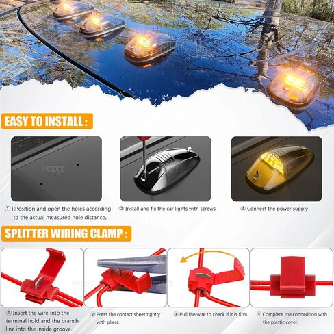 PSEQT 5PCS 24LED CAB ROOP TOP MARKER LED LED LED PRISPLE مع عدسة مدخنة متوافقة مع شاحنات DODGE RAM 1500 2500 3500 4500 5500 (2003-2018) in Kuwait