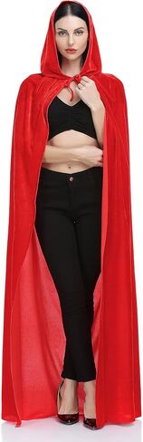 Ammiko Velvet Cape Unisex Cloak with Hood Halloween Costume Hooded Cloak Adult Vampire Witch Cape for Women Men in Saudi Arabia