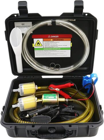 مجموعة مضخة نقل الوقود 12V Milado 12V ، مجموعة مضخة نقل البنزين ، مضخة الوقود الكهربائية مع حالة ، 30 جالون من الغاز أو الديزل في الساعة مضخة الوقود المضمونة ، رائعة للمركبات ، القوارب ، المكربن ، جزازة العشب in Kuwait