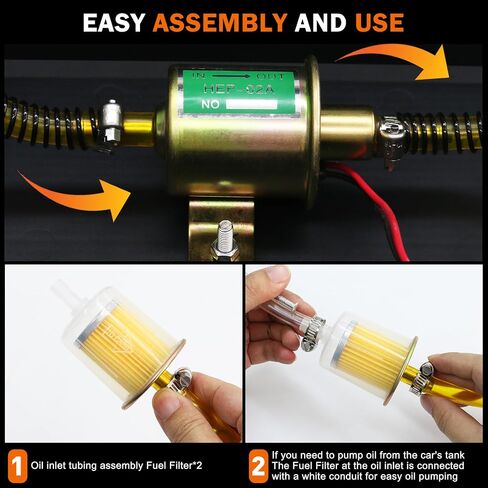 مجموعة مضخة نقل الوقود 12V Milado 12V ، مجموعة مضخة نقل البنزين ، مضخة الوقود الكهربائية مع حالة ، 30 جالون من الغاز أو الديزل في الساعة مضخة الوقود المضمونة ، رائعة للمركبات ، القوارب ، المكربن ، جزازة العشب in Kuwait