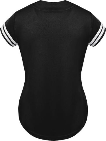 Women's Baseball Softball Jersey Button Down Premium Two-Stripe Sleeve Shirts Uniform in Saudi Arabia