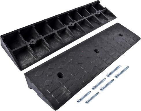 2Pack 4'' H Rubber Curb Ramps Heavy Duty 22000lbs (10 Ton) Loading Driveway Ramp Car Slope Ramp fits Garage Warehouse Sidewalk Wheelchair Bike Vehicles in Saudi Arabia