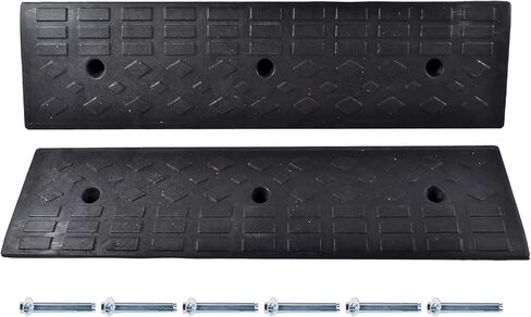 2Pack 4'' H Rubber Curb Ramps Heavy Duty 22000lbs (10 Ton) Loading Driveway Ramp Car Slope Ramp fits Garage Warehouse Sidewalk Wheelchair Bike Vehicles in Saudi Arabia