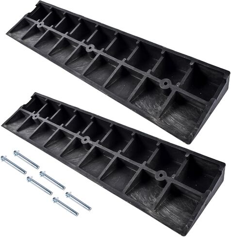 2Pack 4'' H Rubber Curb Ramps Heavy Duty 22000lbs (10 Ton) Loading Driveway Ramp Car Slope Ramp fits Garage Warehouse Sidewalk Wheelchair Bike Vehicles in Saudi Arabia