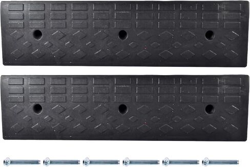 2Pack 4'' H Rubber Curb Ramps Heavy Duty 22000lbs (10 Ton) Loading Driveway Ramp Car Slope Ramp fits Garage Warehouse Sidewalk Wheelchair Bike Vehicles in Saudi Arabia
