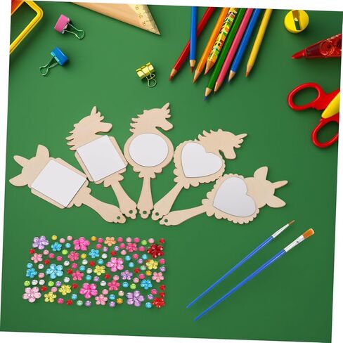 1SET Princess Mirror Craft for DIY Wooden Hand Mirror Art Attivit in Saudi Arabia