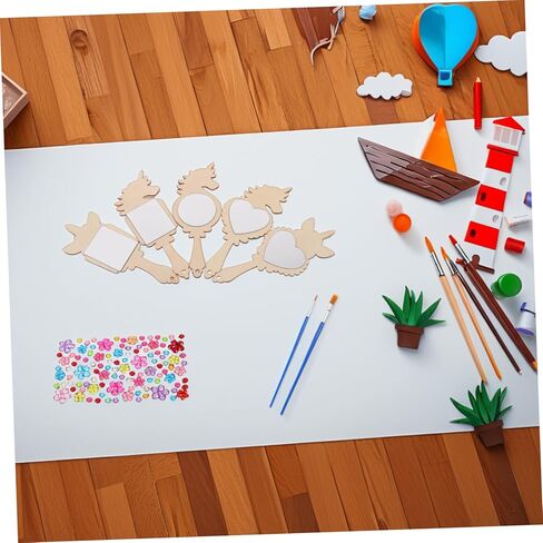 1SET Princess Mirror Craft for DIY Wooden Hand Mirror Art Attivit in Saudi Arabia