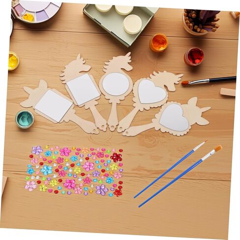 1SET Princess Mirror Craft for DIY Wooden Hand Mirror Art Attivit in Saudi Arabia