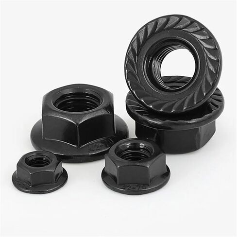 Hex Nuts, Locking Nut, Butterfly Flange, M2, M4, M6, M8, M10, M12, M16, M20, Hexagon, Metric Thread, Carbon Steel, Brass, Nylon, Stainless Steel (Flange Carbon Steel, M1 (50 Pieces) in Saudi Arabia