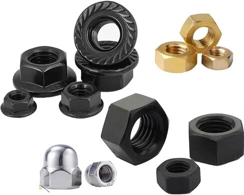 Hex Nuts, Locking Nut, Butterfly Flange, M2, M4, M6, M8, M10, M12, M16, M20, Hexagon, Metric Thread, Carbon Steel, Brass, Nylon, Stainless Steel (Flange Carbon Steel, M1 (50 Pieces) in Saudi Arabia