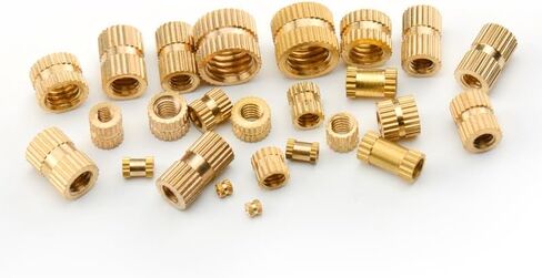 M2 M2.5 M3 M4 M5 M6 Brass Insert Nuts, Copper Knurled Thread, Embedded Nutsert for Injection Moulding by Screw Nut Hardware (A,3 mm (50 Pieces)_M3 (OD 4.5 mm)) in Kuwait