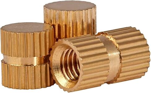 M2 M2.5 M3 M4 M5 M6 Brass Insert Nuts, Copper Knurl, Hot Melt Thread, Embedded Heat Set Nut, Injection Moulded Through Nut (B, 8 mm (20 Pieces)_M4 (OD 6 mm) in Saudi Arabia