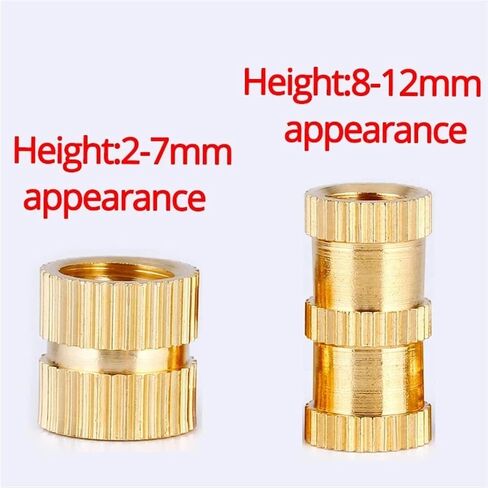 M2 M2.5 M3 M4 M5 M6 Brass Insert Nuts, Copper Knurl, Hot Melt Thread, Embedded Heat Set Nut, Injection Moulded Through Nut (B, 8 mm (20 Pieces)_M4 (OD 6 mm) in Saudi Arabia